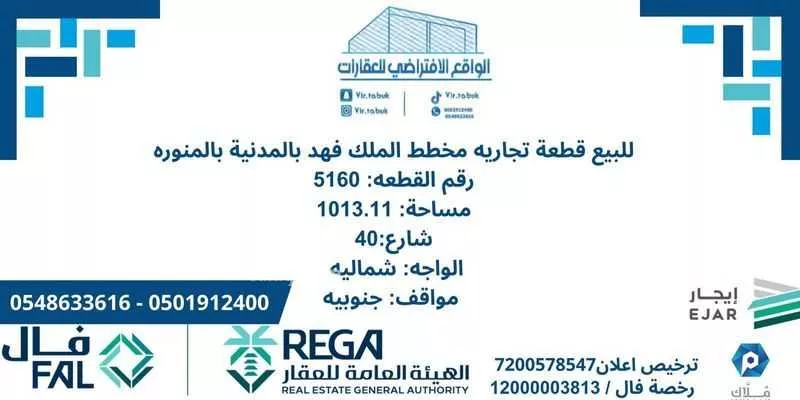أرض للبيع في شارع خالد ابن يزيد ابن حارثة, حي الدويخلة, مدينة المدينه المنوره, منطقة المدينة المنورة 1 صورة