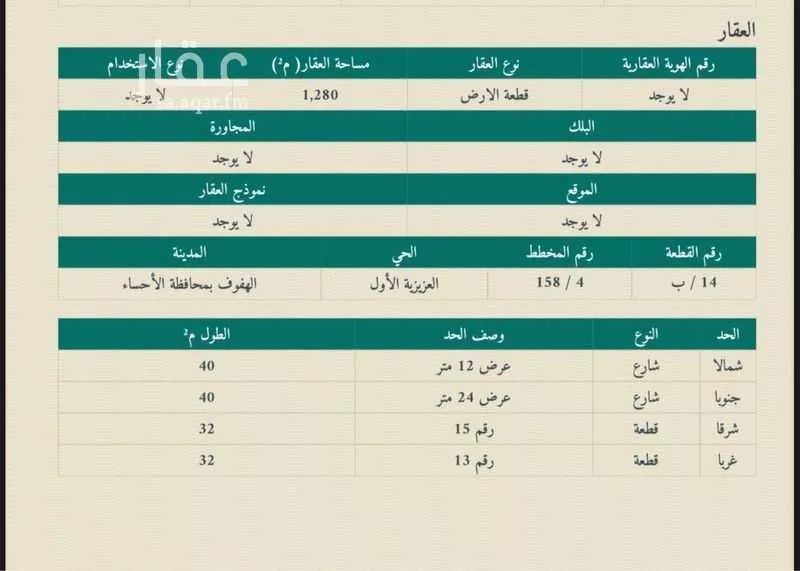 أرض للإيجار في شارع حيان بن صخر السلمي, حي العزيزية الأول, مدينة الاحساء, المنطقة الشرقية 1 صورة