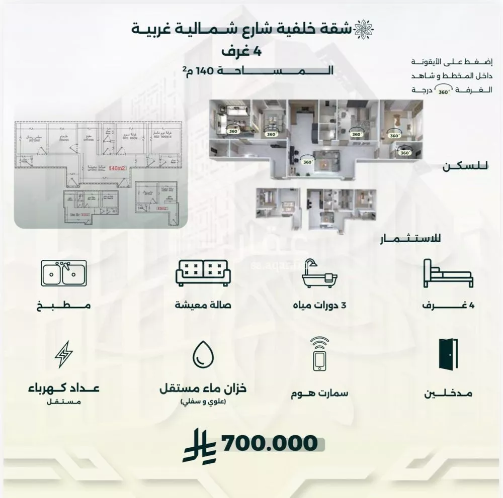 شقة للبيع في شارع محمد علي مغربي, حي الروضة, مدينة جدة, منطقة مكة المكرمة 1 صورة