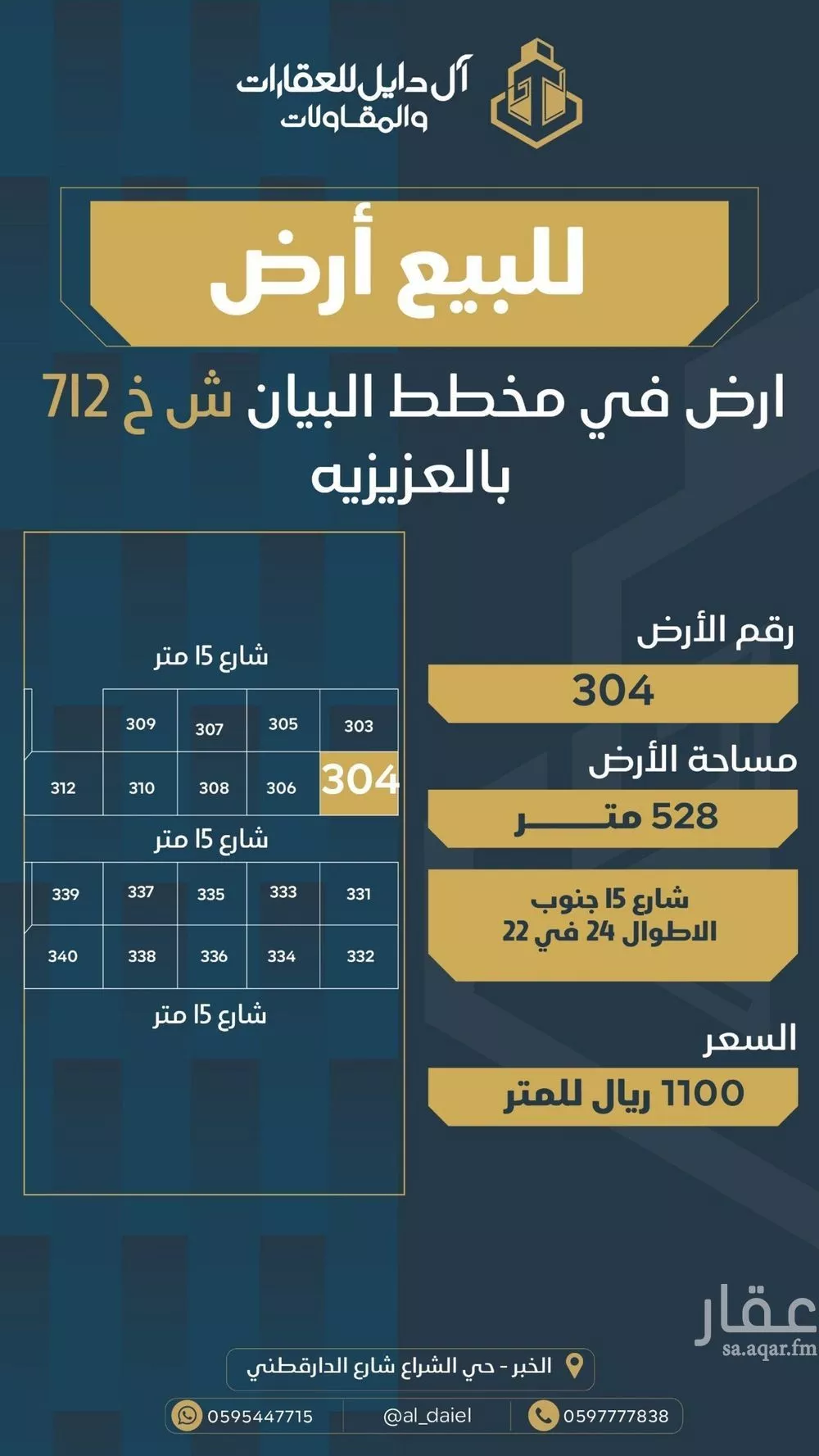 أرض للبيع في شارع 11ب, حي المها, مدينة الخبر, المنطقة الشرقية 1 صورة