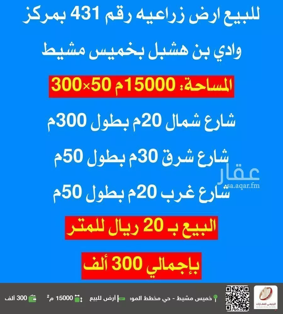 أرض للبيع في شارع 0000, مدينة الطلحه, منطقة عسير 1 صورة
