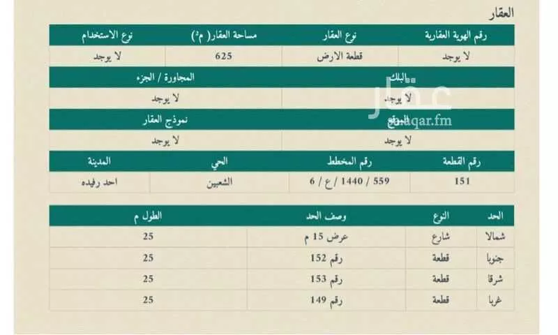 أرض للبيع في حي الصوامع, مدينة احد رفيده, منطقة عسير 1 صورة