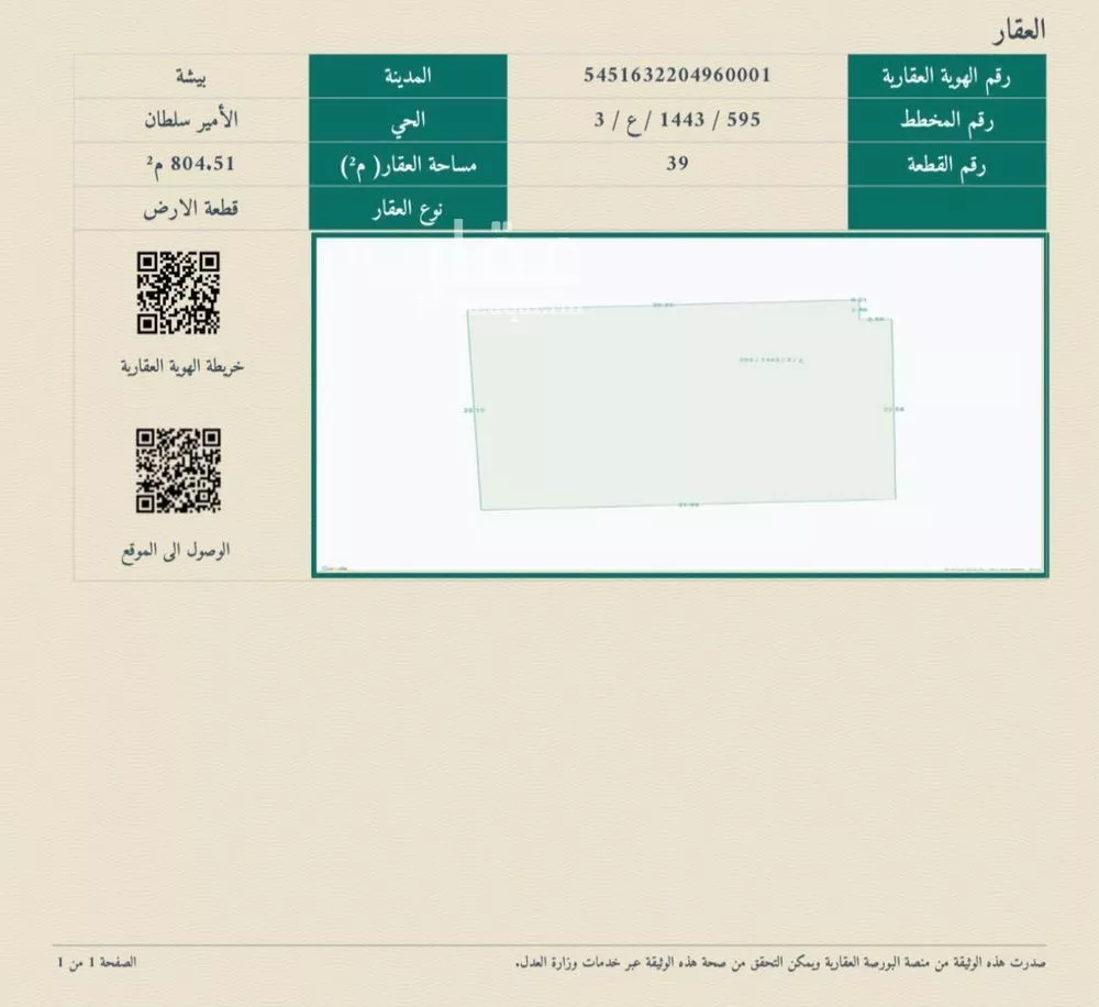 أرض للبيع في حي الأمير سلطان, مدينة بيشه, منطقة عسير 1 صورة