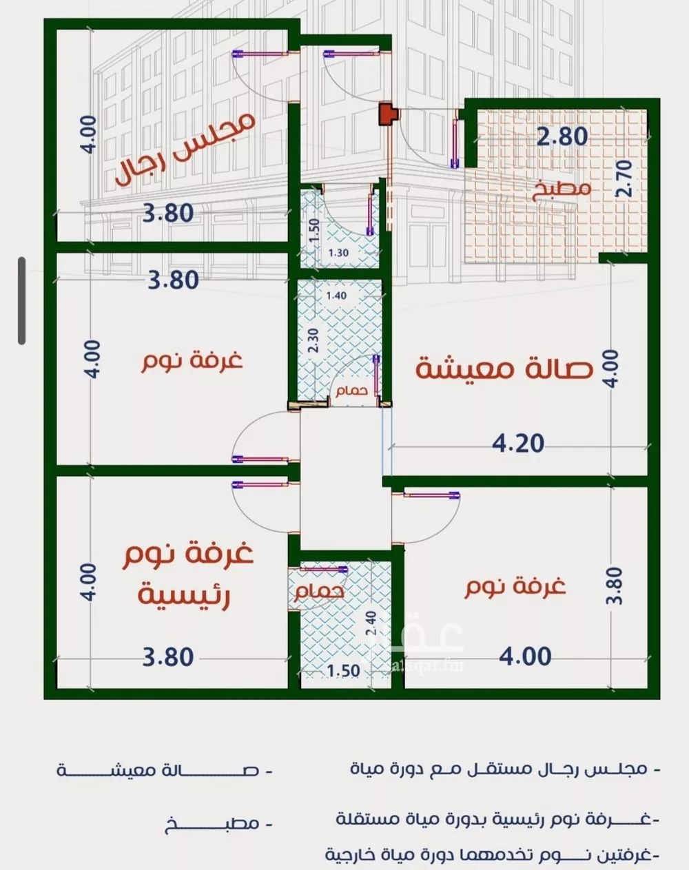 شقة للبيع في شارع عاصم ابن قيس, حي الربوة, مدينة جدة, منطقة مكة المكرمة 1 صورة