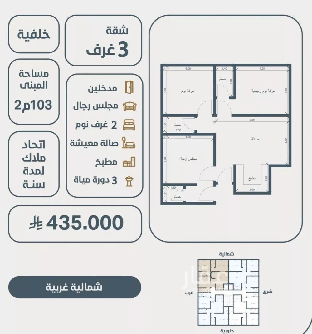 شقة للبيع في شارع ابو مصعب الاسدي, حي النعيم, مدينة جدة, منطقة مكة المكرمة 1 صورة