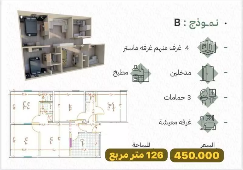 شقة للبيع في شارع زمرد خاتون بنت عبد الله, حي الرغامة, مدينة جدة, منطقة مكة المكرمة 1 صورة