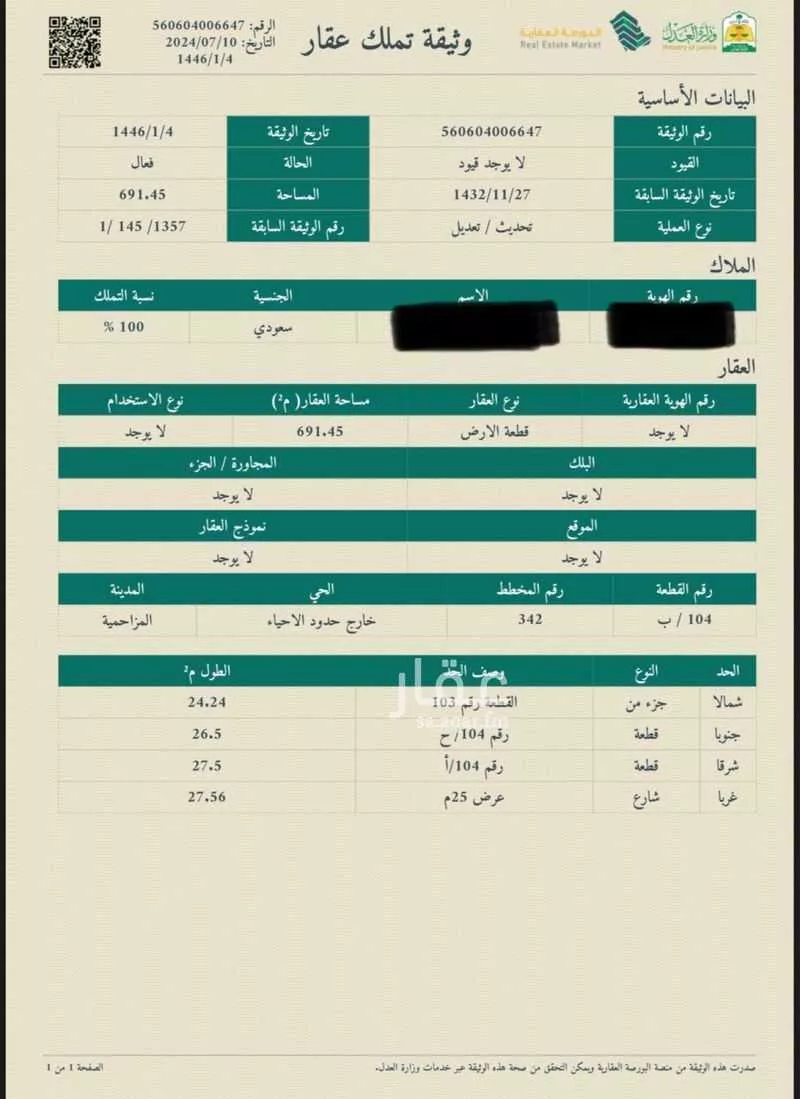 أرض للبيع في شارع غير معروف, مدينة المزاحميه, منطقة الرياض 1 صورة