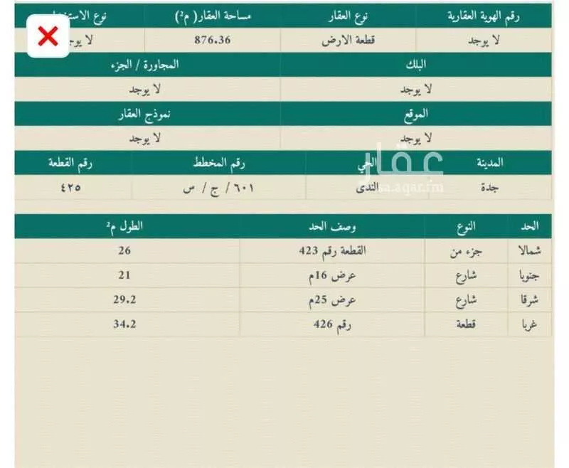 أرض للبيع في ذهبان ، جدة 1 صورة