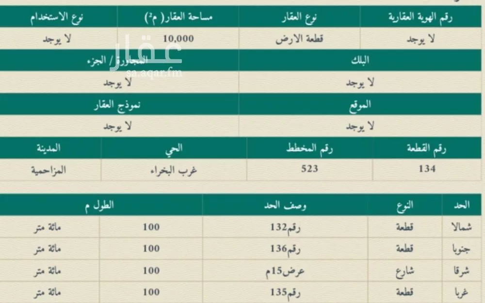 أرض للبيع في شارع اللغفيه 2060, حي مزارع البطينه والفرعه, مدينة مزارع البطينه والفرعه, منطقة الرياض 1 صورة