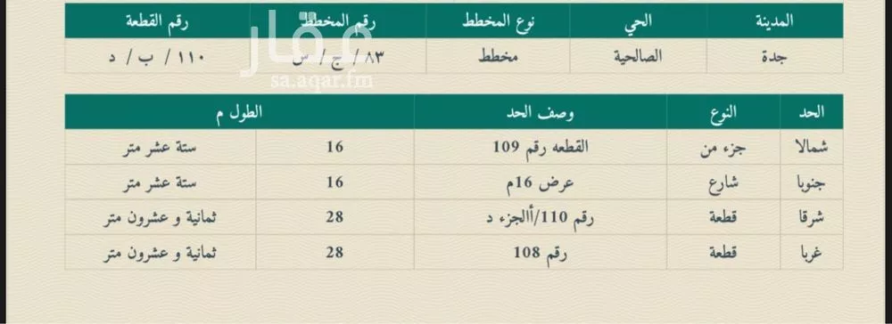 أرض للبيع في شارع الصالحية 53, حي الصالحية, مدينة جدة, منطقة مكة المكرمة 1 صورة