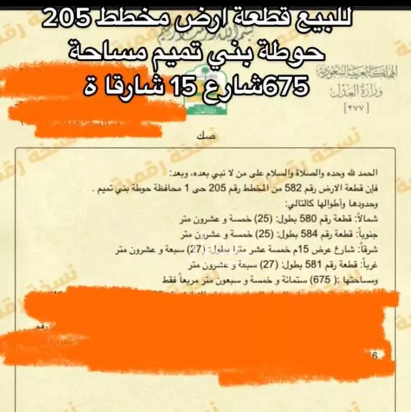 أرض للبيع في شارع ابراهيم المنذره, حي المصيف, مدينة حوطه بنى تميم, منطقة الرياض 1 صورة