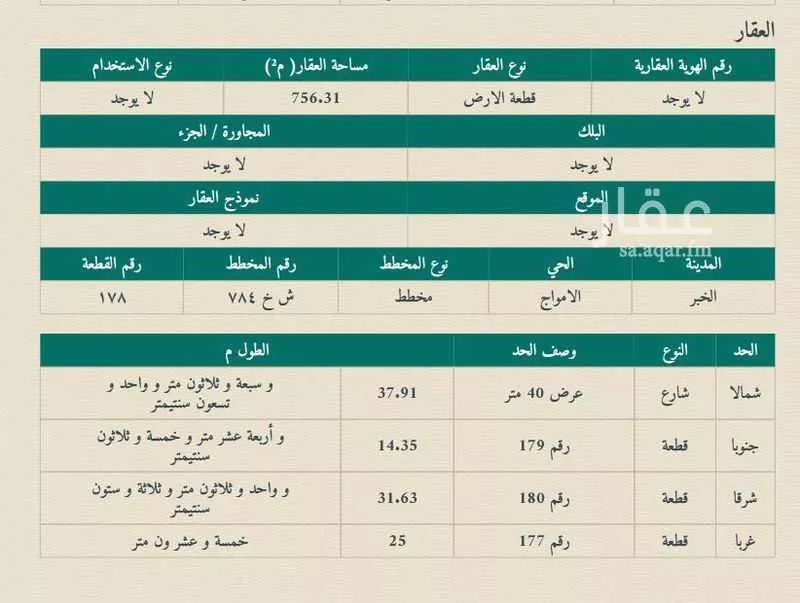 أرض للبيع في حي الأمواج, مدينة الخبر, المنطقة الشرقية 1 صورة