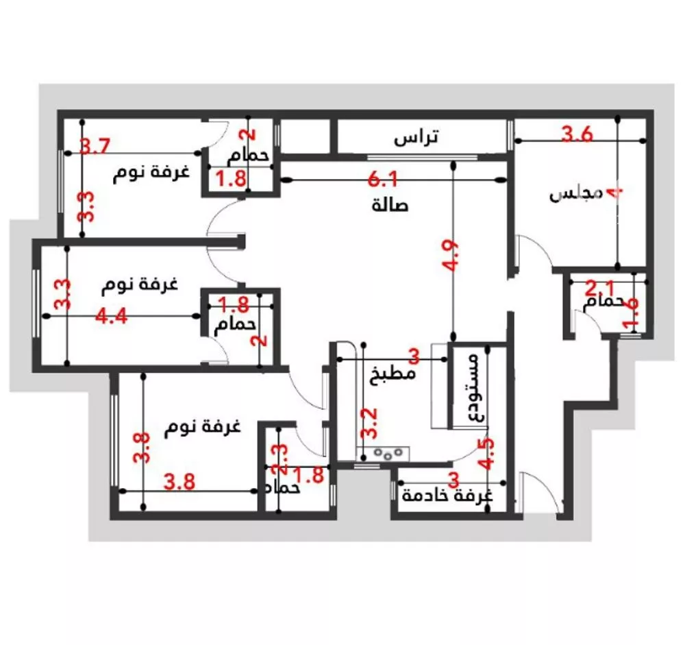 شقة للإيجار في شارع عبدالله بن حميد, حي القيروان, مدينة الرياض, منطقة الرياض 1 صورة