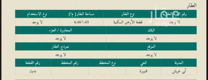 أرض للبيع في حي قنبوره ، أبو عريش ، ابو عريش 1 صورة