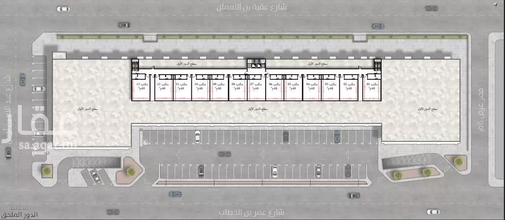مكتب تجاري للإيجار في شارع عمر بن الخطاب, حي الصفاء, مدينة الرياض, منطقة الرياض 1 صورة