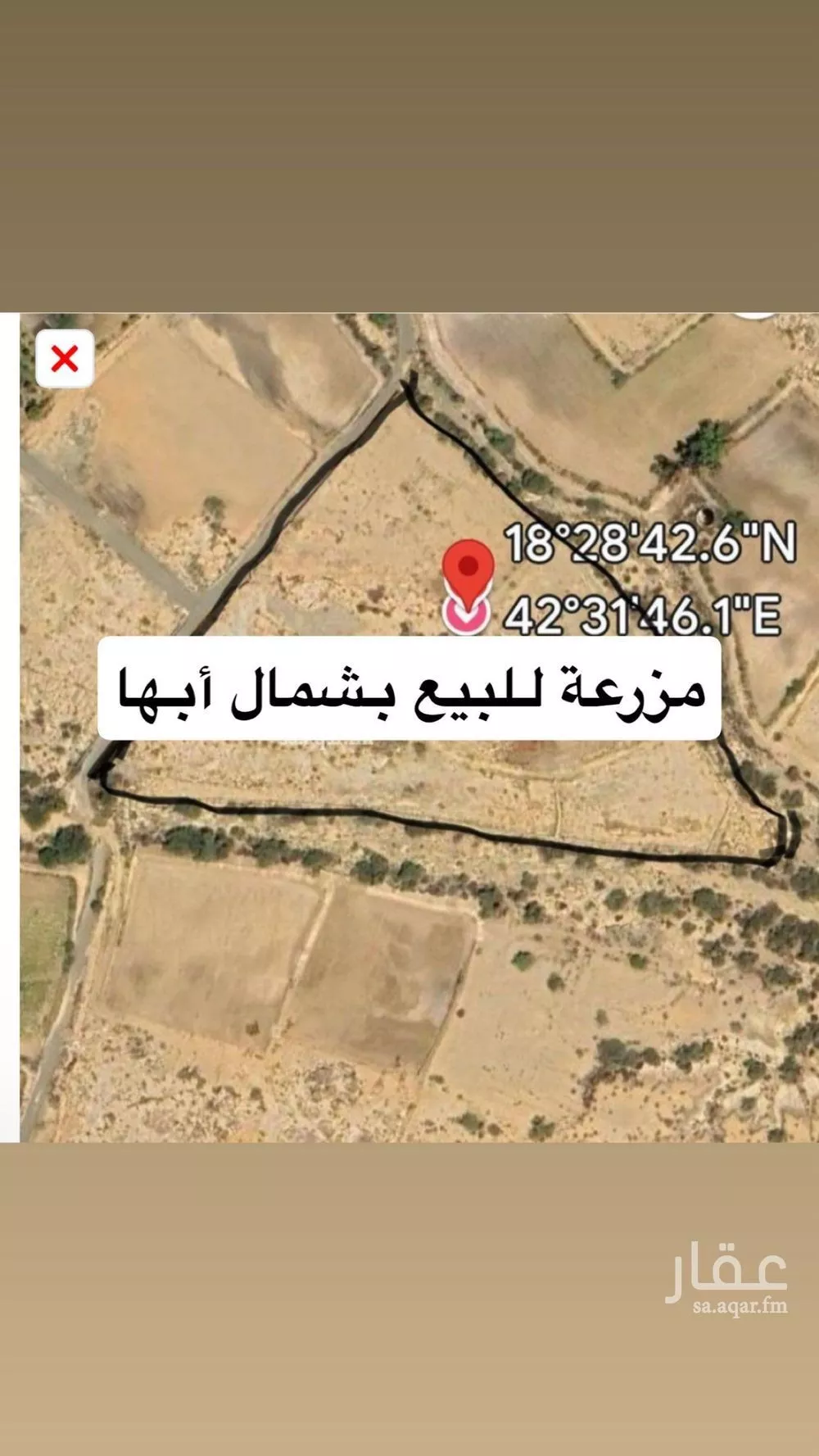 مزرعة للبيع في شارع مكة المكرمة, حي القطائف, مدينة ابها, منطقة عسير 1 صورة