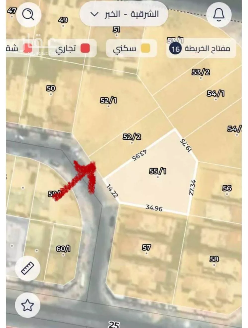 أرض للبيع في شارع الزراعة, حي الأمواج, مدينة الخبر, المنطقة الشرقية 1 صورة