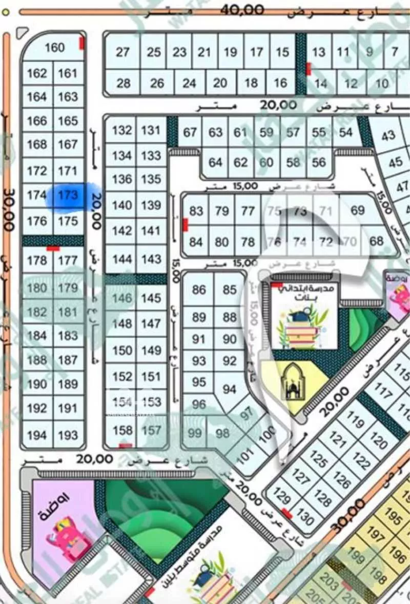 أرض للبيع في شارع الغربي, حي الورود الثالث, مدينة الاحساء, المنطقة الشرقية 1 صورة
