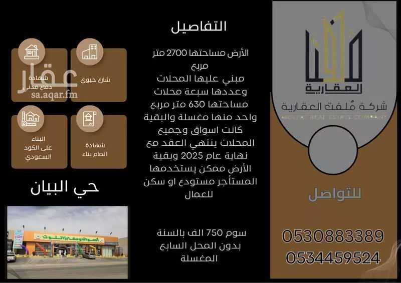عمارة للإيجار في شارع ابن الجزري, حي البيان, مدينة الرياض, منطقة الرياض 1 صورة