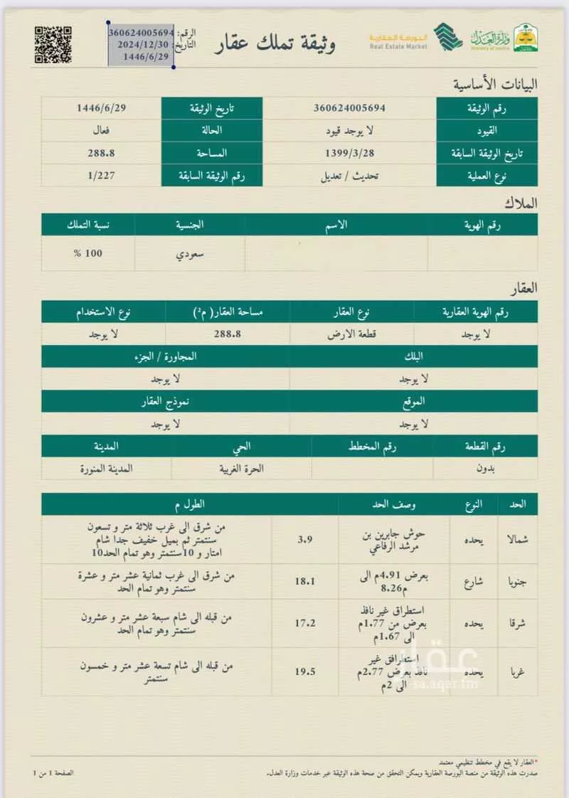 أرض للبيع في شارع عبدالرحمن ابن سعد الساعدي ، حي الاصيفرين ، المدينة المنورة ، منطقة المدينة المنورة 1 صورة