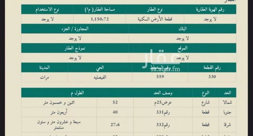 أرض للبيع في شارع 000, حي الفيصلية, مدينة مرات, منطقة الرياض 1 صورة