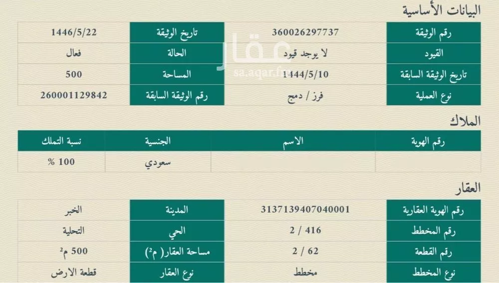 أرض للبيع في شارع القاضى إياس, حي التحلية, مدينة الخبر, المنطقة الشرقية 1 صورة