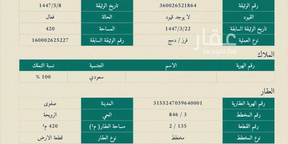 أرض للبيع في حي الرويحة, مدينة القطيف, المنطقة الشرقية 1 صورة