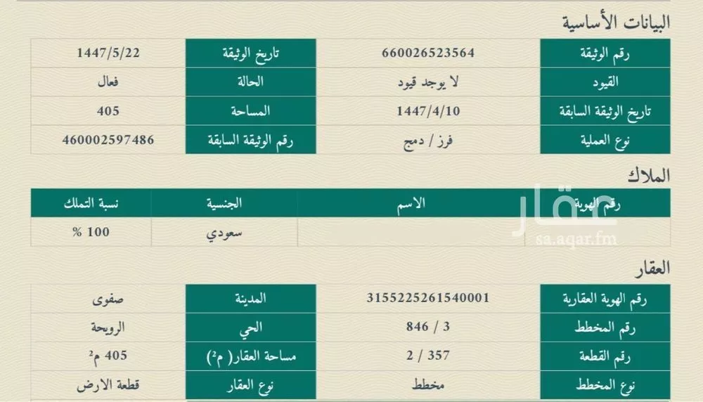 أرض للبيع في شارع 0000, حي الرويحة, مدينة القطيف, المنطقة الشرقية 1 صورة