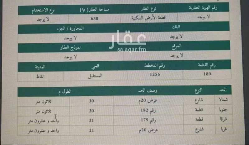 أرض للبيع في شارع الأمير متعب بن عبدالعزيز, حي المستقبل, مدينة الغاط, منطقة الرياض 1 صورة