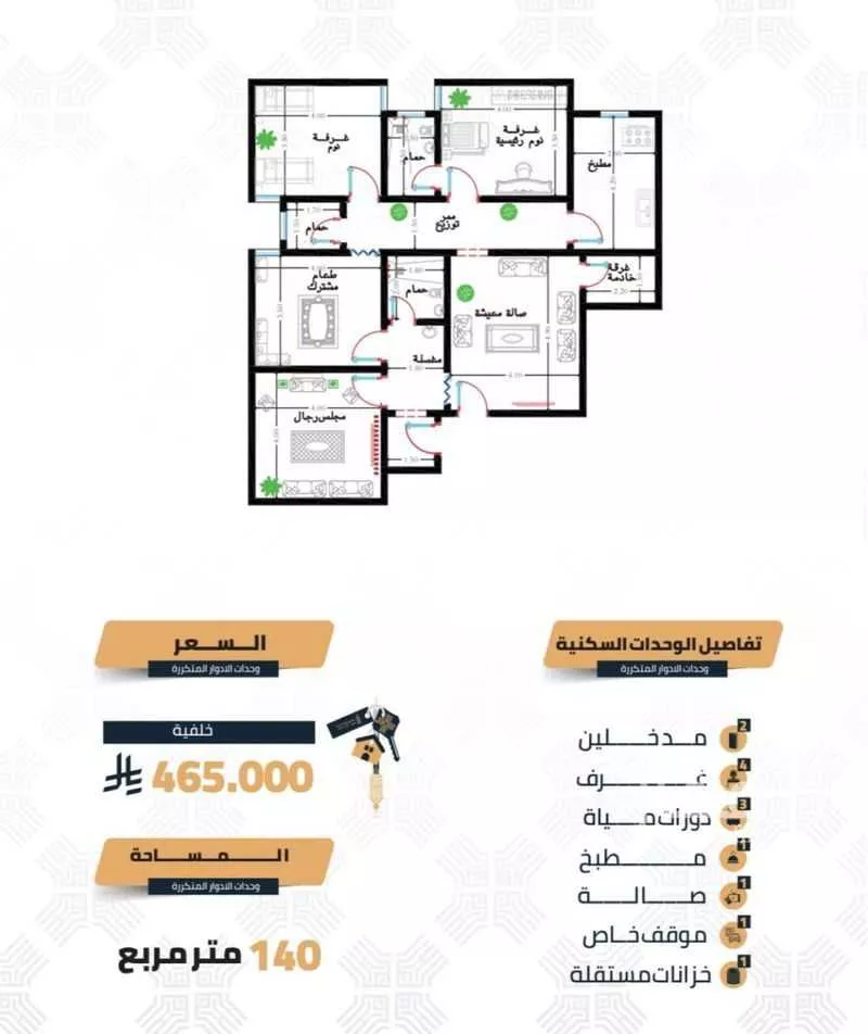 شقة للبيع في شارع شارع عبد الله سعود العيسى, حي بطحاء قريش, مدينة مكه المكرمه, منطقة مكة المكرمة 1 صورة