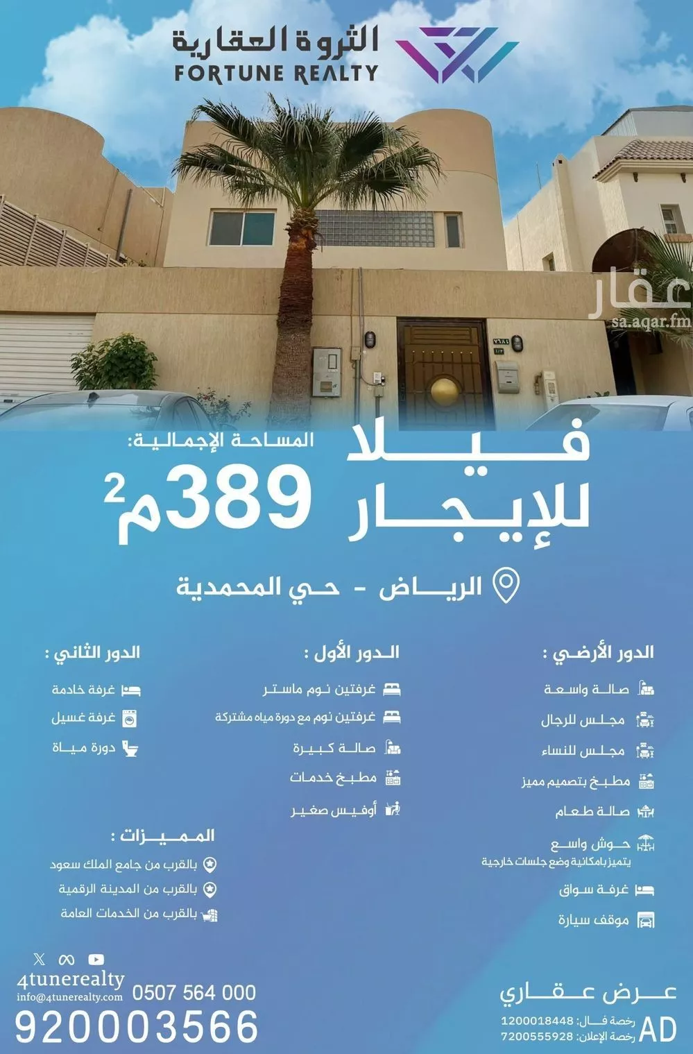 فيلا للإيجار في شارع مؤتة, حي المحمدية, مدينة الرياض, منطقة الرياض 1 صورة