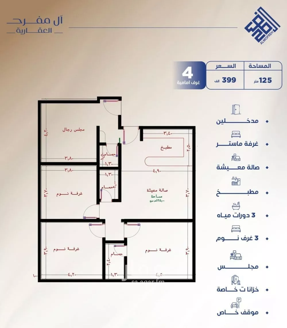 شقة للبيع في شارع طريق الملك فهد فرعي, حي النزهة, مدينة جدة, منطقة مكة المكرمة 1 صورة