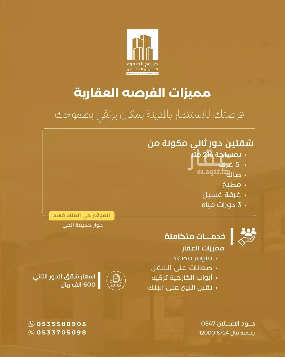 شقة للبيع في شارع نافع بن ثابت بن الزبير, حي الملك فهد, مدينة المدينه المنوره, منطقة المدينة المنورة 1 صورة