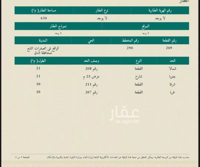 أرض للبيع في حي مخطط الصفرات الجديد, مدينة مخطط الصفرات الجديد, منطقة الرياض 1 صورة