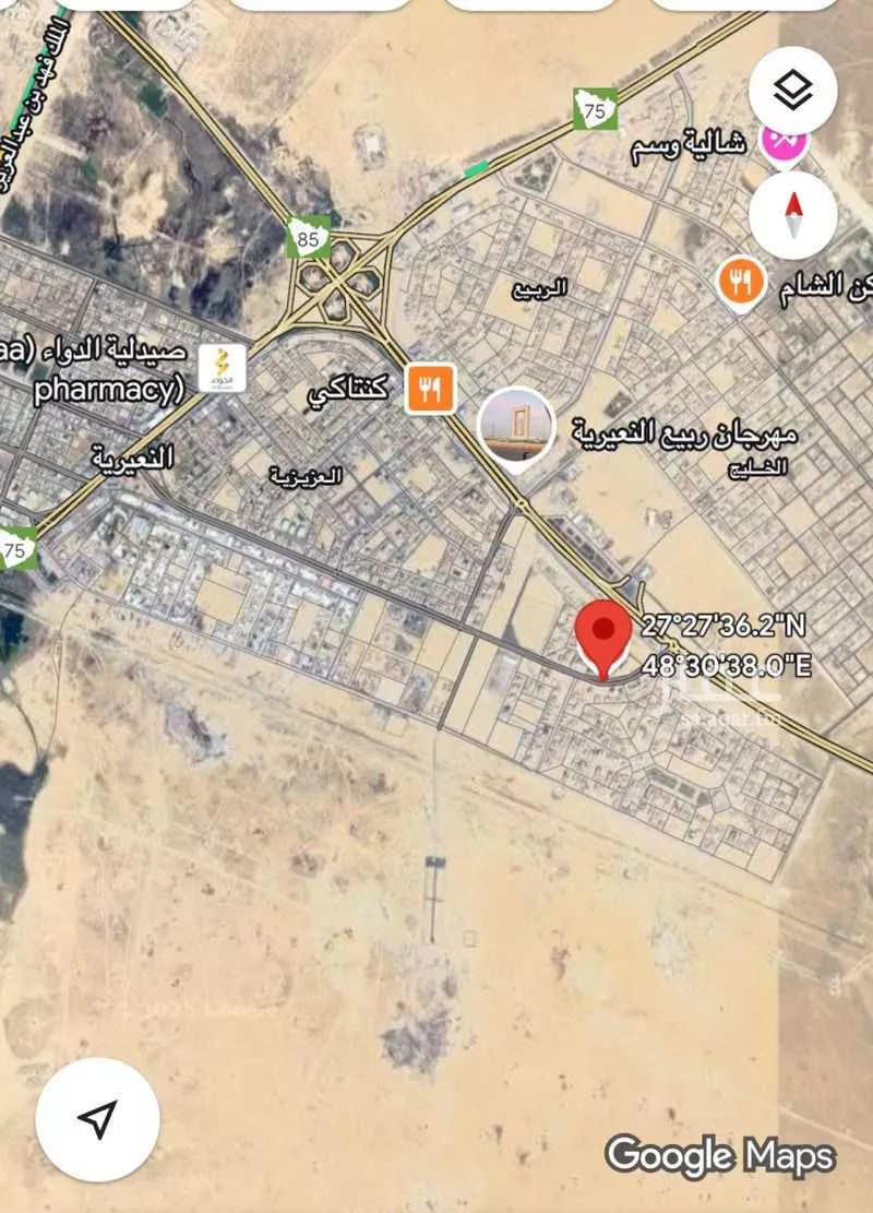 أرض للبيع في شارع طريق الملك عبدالله بن عبدالعزيز, حي حي الروضة, مدينة النعيريه, المنطقة الشرقية 1 صورة