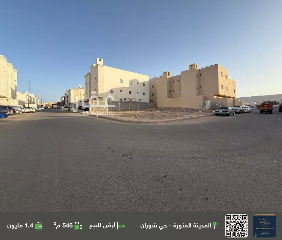 أرض للبيع في شارع الحارث ابن جندب, حي شوران, مدينة المدينه المنوره, منطقة المدينة المنورة 1 صورة