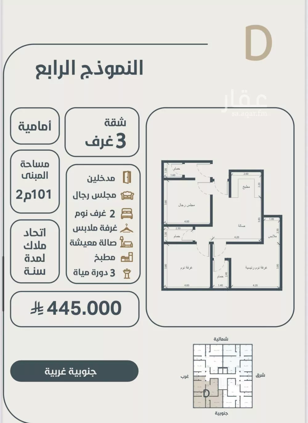 شقة للبيع في شارع ابو كبشه الانصاري, حي النعيم, مدينة جدة, منطقة مكة المكرمة 1 صورة