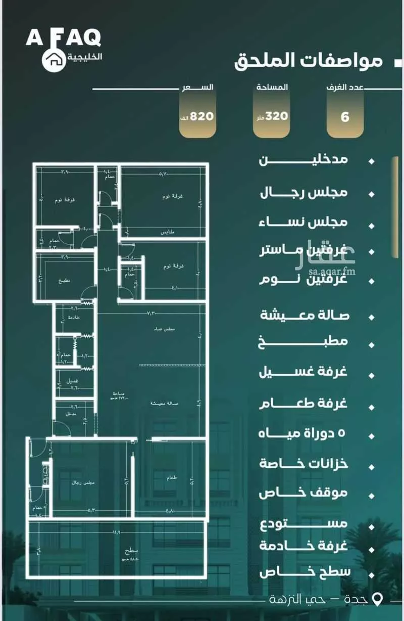 شقة للبيع في شارع ابو طاقه, حي النزهة, مدينة جدة, منطقة مكة المكرمة 1 صورة