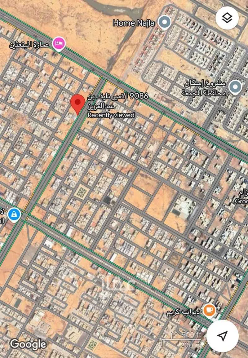 أرض للبيع في شارع الامير نايف بن عبدالعزيز, حي الأمير سلطان بن عبدالعزيز, مدينة المجمعه, منطقة الرياض 1 صورة