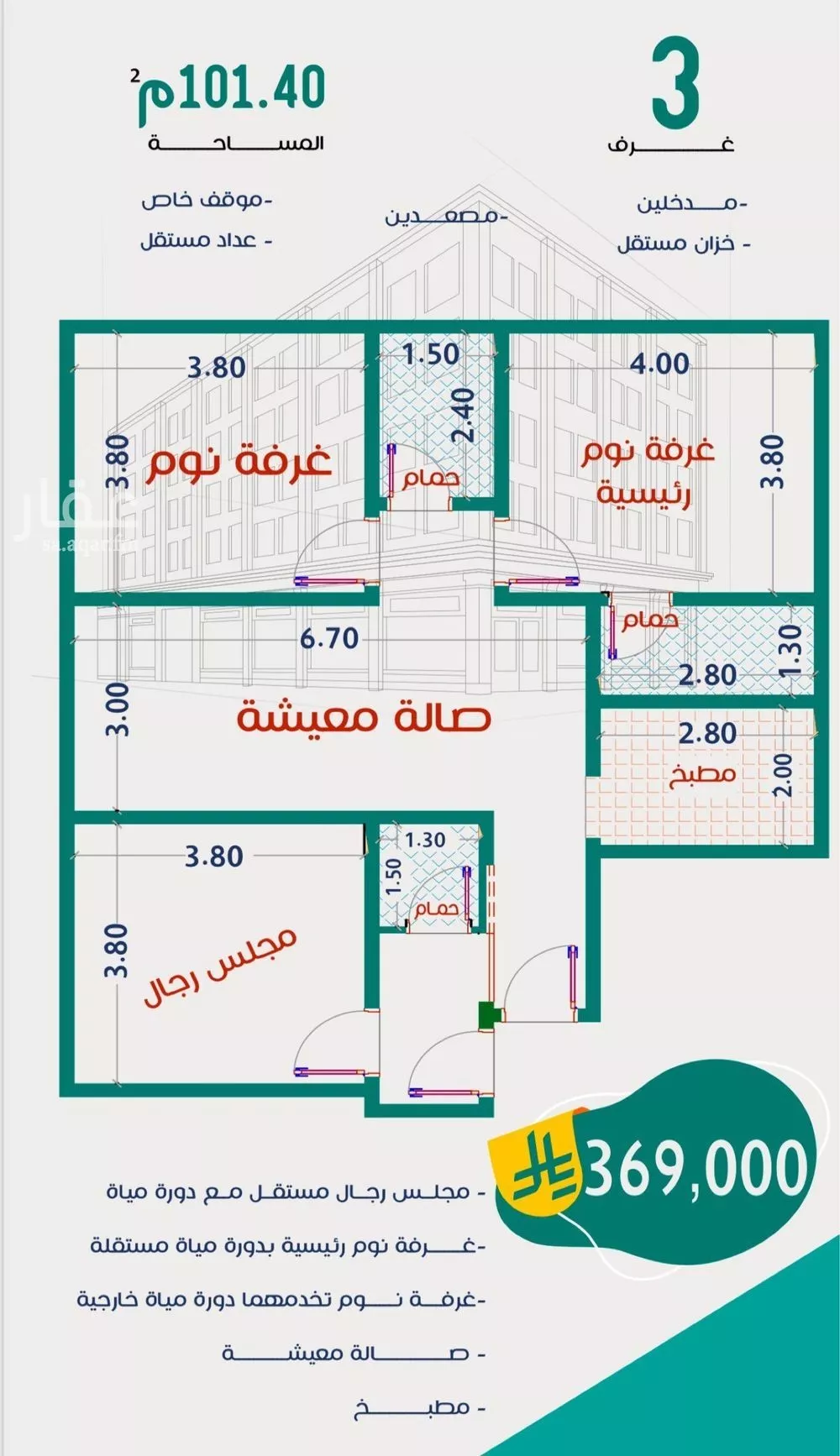 شقة للبيع في شارع عاصم ابن قيس, حي الربوة, مدينة جدة, منطقة مكة المكرمة 1 صورة