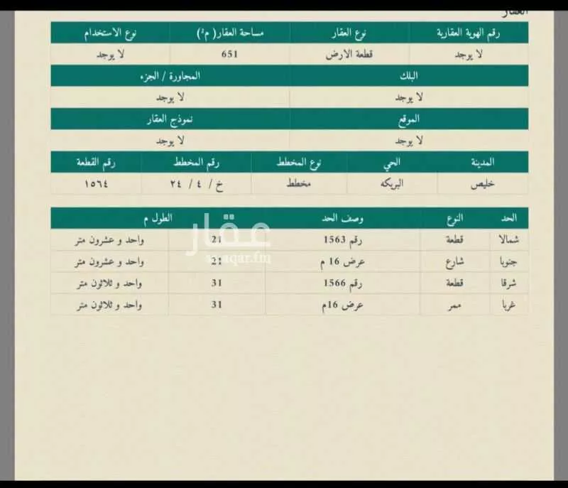 أرض للبيع في شارع عبدالرحمن ابن الحرث ابن هشام, مدينة البريكه, منطقة مكة المكرمة 1 صورة