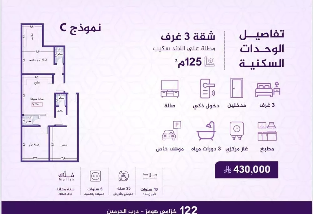 شقة للبيع في شارع احمد بن عيسى الرومي, حي الفيحاء, مدينة جدة, منطقة مكة المكرمة 1 صورة