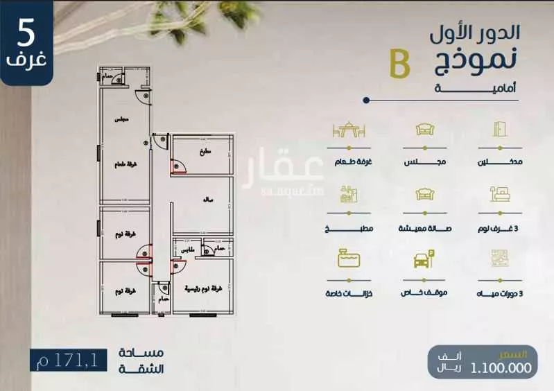 شقة للبيع في شارع ابو بهيه الغذاري, حي الزهراء, مدينة جدة, منطقة مكة المكرمة 1 صورة