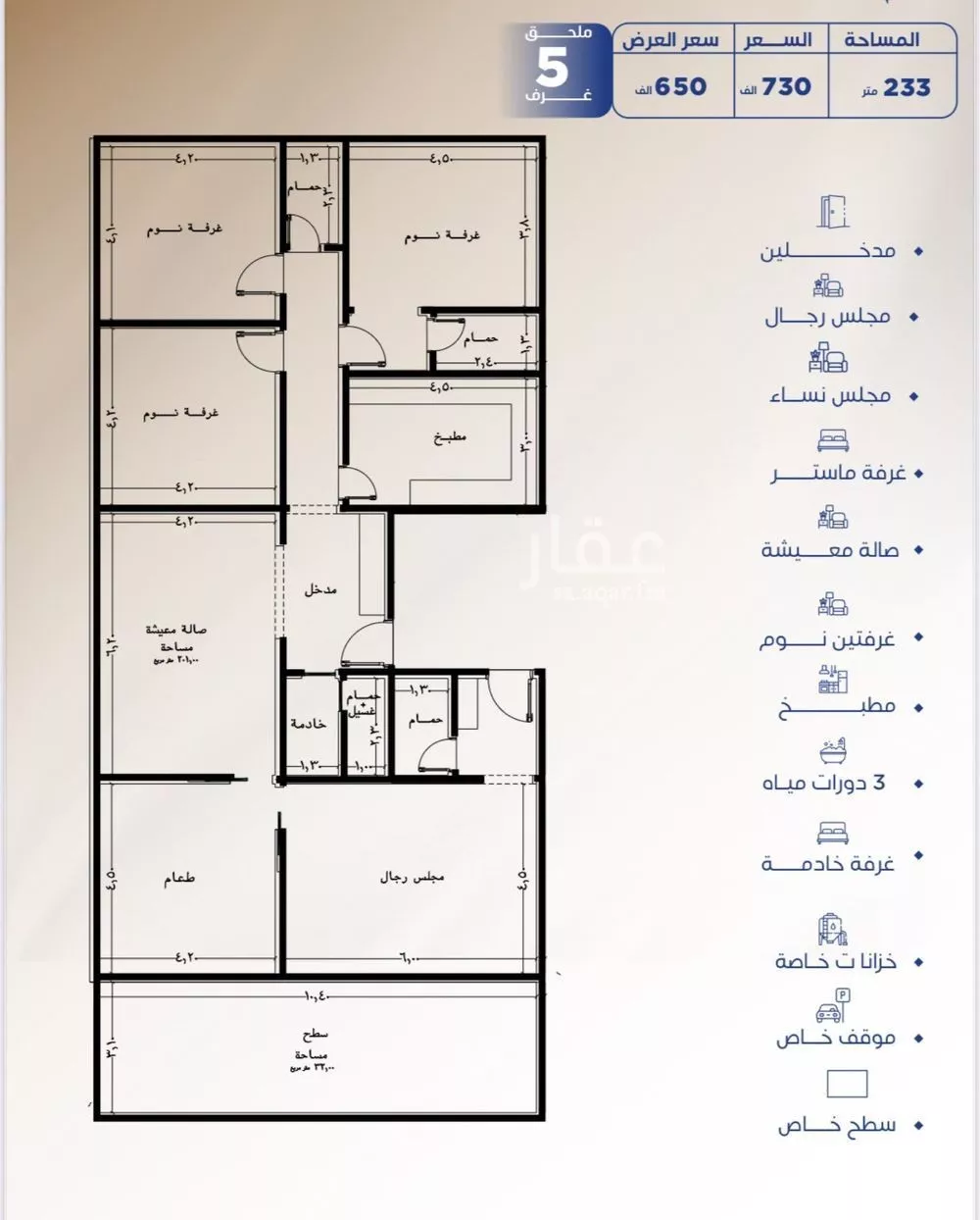 شقة للبيع في شارع العكرش, حي النزهة, مدينة جدة, منطقة مكة المكرمة 1 صورة