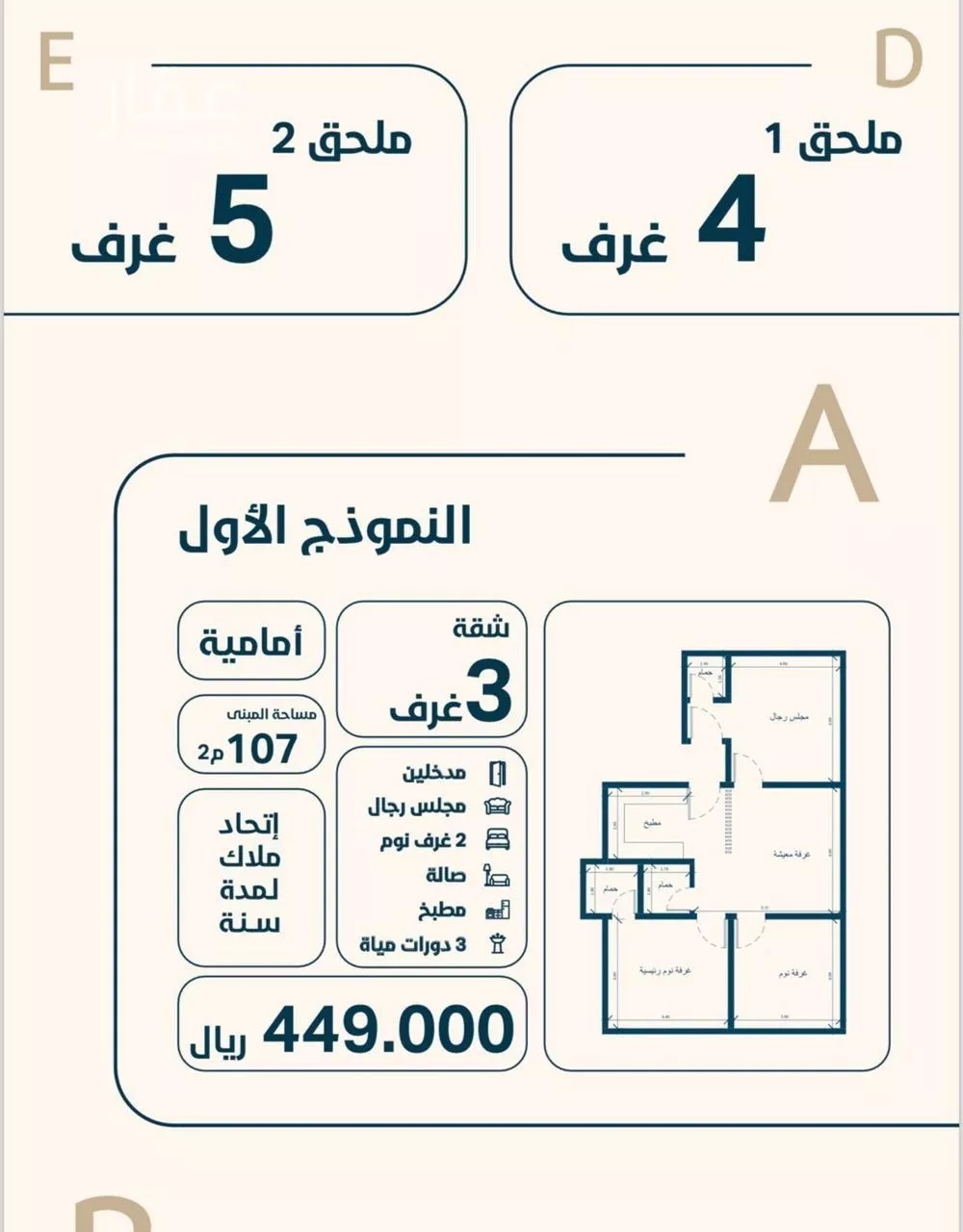 شقة للبيع في حي النعيم, مدينة جدة, منطقة مكة المكرمة 1 صورة