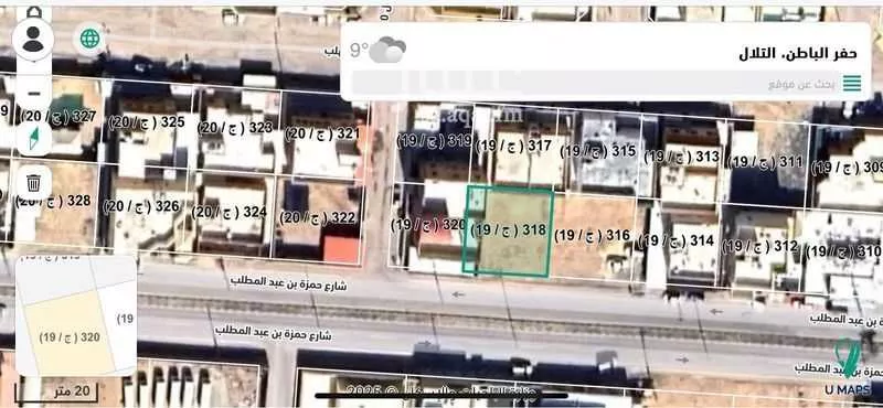 أرض للبيع في شارع حمزة بن عبدالمطلب, حي التلال, مدينة حفر الباطن, المنطقة الشرقية 1 صورة