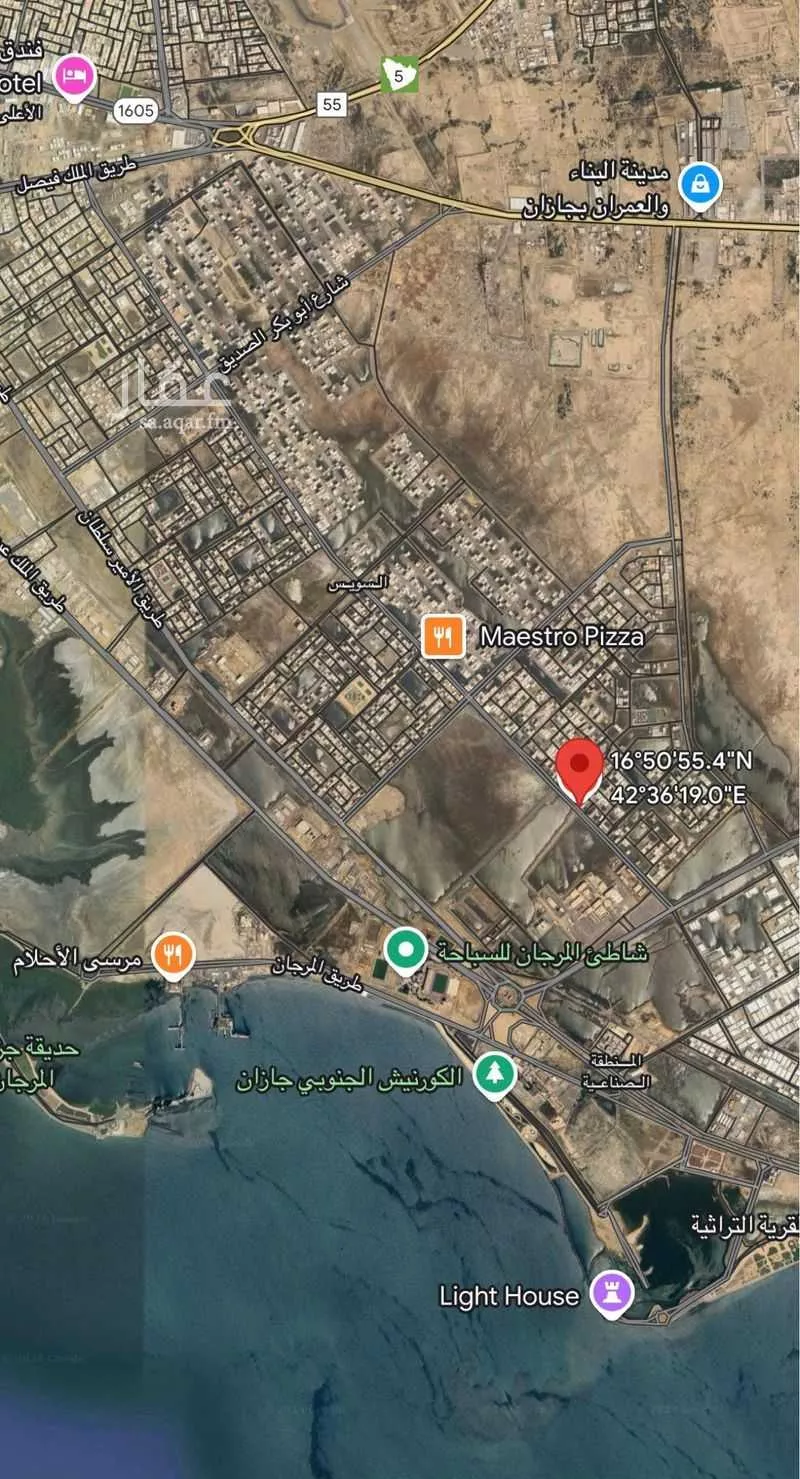 أرض للبيع في شارع شارع الامير ناصر بن عبد العزيز, حي الرحاب 2, مدينة جازان, منطقة جازان 1 صورة