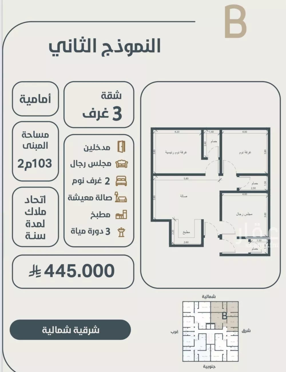 شقة للبيع في شارع ابو مصعب الاسدي, حي النعيم, مدينة جدة, منطقة مكة المكرمة 1 صورة