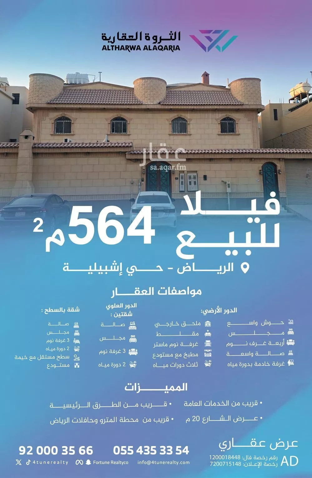 فيلا للبيع في شارع مطلق بن صالح بن مطلق, حي إشبيلية, مدينة الرياض, منطقة الرياض 1 صورة