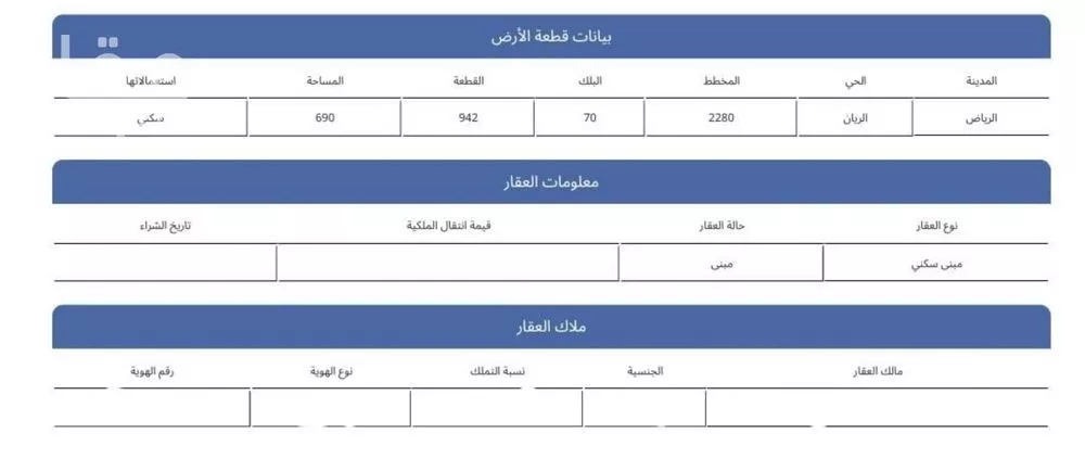 أرض للبيع في شارع رياض الخبرا, حي الريان, مدينة الرياض, منطقة الرياض 1 صورة